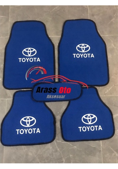 Toyota Uyumlu Carina Logolu Mavi Halı Paspas Çift Kat 460147792