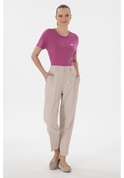 U.S. Polo Assn. Kadın Kum Çizgili Keten Karışımlı Carrot Fit Kanvas Pantolon 50309090-VR085 U.S. Polo Assn. Kadın Kum Çizgili Keten Karışımlı Carrot Fit Kanvas Pantolon 50309090-VR085