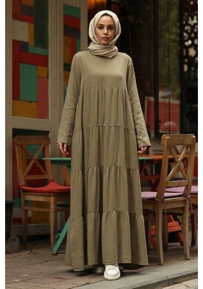 Neways 6400 Denim Parça Boya Elbise Haki