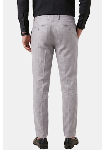 Deepsea Taş Slim Fit Likralı Keten Dokulu Lastikli Belli İpli Yazlık Erkek Pantolon 2603001