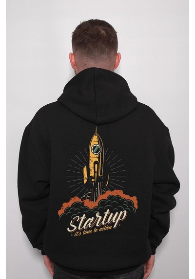 Uzay Cosmos Space Rocket Start Up Sweatshirt Unisex Kapüşonlu Hoodie 001