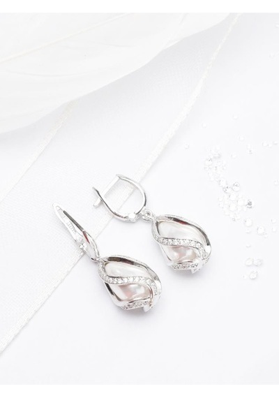 Brezza Lusso Jewelry 925 Ayar Gümüş Doğal Hakiki İnci Kadın Küpe