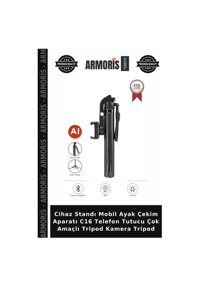 Cihaz Standı Mobil Ayak Çekim Aparatı C16 Telefon Tutucu Çok Amaçlı Tripod Kamera Tripod