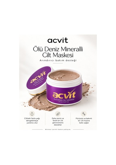 Acvit Gözenek Temizleyici Arındırıcı ve Cilt Yenileyici Ölü Deniz Cilt Maskesi 150 ML