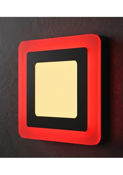 Kare Sıva Üstü Led Spot Armatür 9 Watt Çift Renk Üç Kademe Kırmızı Günışığı Gece Lambası