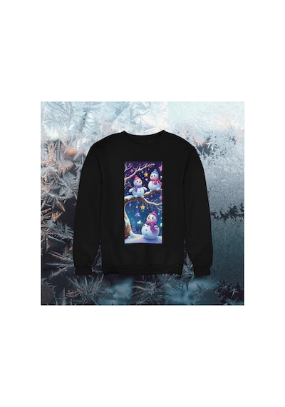Stil X Yeni Yıl Baskılı Kız Çocuk Sweatshırt, Chrıstmas Temalı Siyah-2