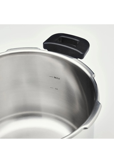 Ikea 365+ Düdüklü Tencere 6 L 22 Cm Krom - Siyah 1 Parça Gümüş - Siyah