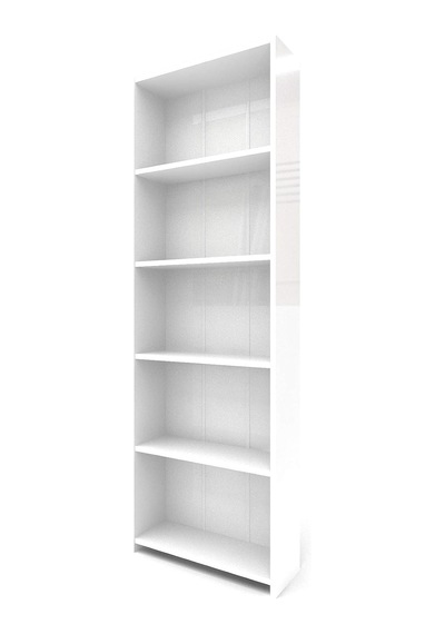 5 Raflı Modern Kitaplık Beyaz Çok Renkli