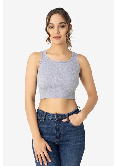 Terrien Delux Serisi Spor Sokak Modern Kadın Pamuklu Kaşkorse Bisiklet Yaka Crop 3'lü Set Beyaz Siyah Gri