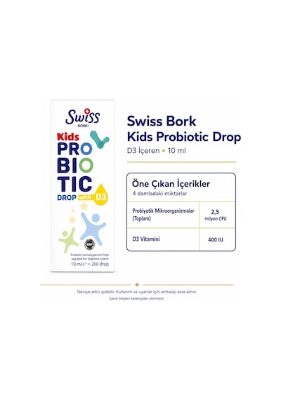 Swiss Bork Probiotic Kids D3 İçeren Damla 10 Ml