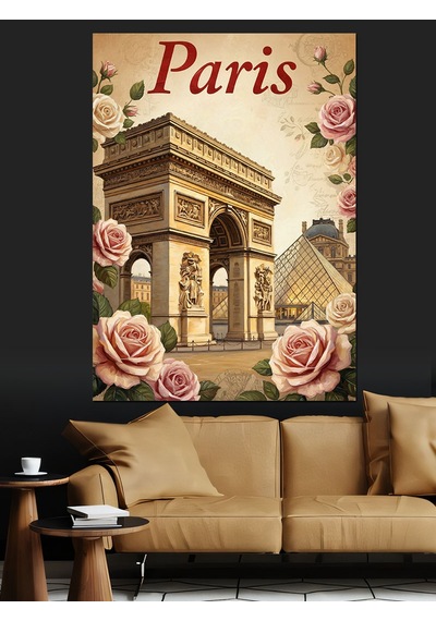 Paris Zafer Takı Vintage Dekoratif Kanvas - Mdf Ahşap Tablo