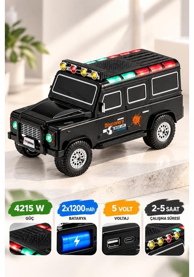 Torima Bluetooth Hoparlör Araba Tasarımlı Tws 15w Usb Speaker D95 Siyah
