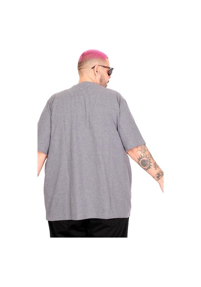 Mode Xl Büyük Beden Waffle Basic T-shirt 20033 Koyu Mavi