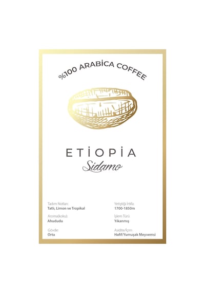 Tawny Coffee Etiopia Sidamo Çekirdek Filtre Kahve 250G