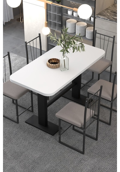 Klas 70/140 Beyaz Yemek Masası, Mutfak Masası , Kafe Masası 1690b