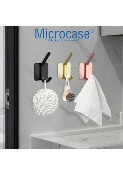 Yapışkanlı Metal Banyo Mutfak Eşya Havlu Vb. Ürün Askılığı Siyah -al4618 2 Adet Siyah Çok Renkli