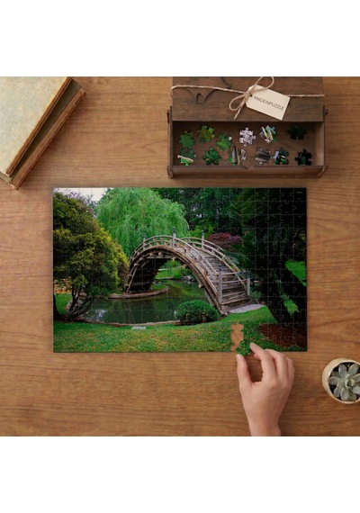 Japon Bahçesi Köprüsü Tasarımı 240 Parça Ahşap Puzzle Ahşap Kutuda Mpy50011