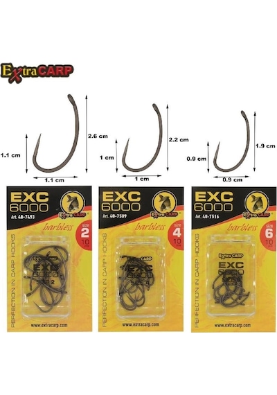 Sazan İğnesi Extracarp Hooks Exc 6000 6 No 10 Lu Paket - Standart