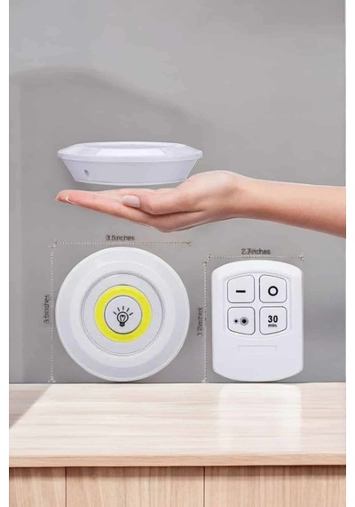 Led Lamba 3'lü Uzaktan Kumandalı Yapışkanlı Beyaz Işık Çok Renkli 00797170