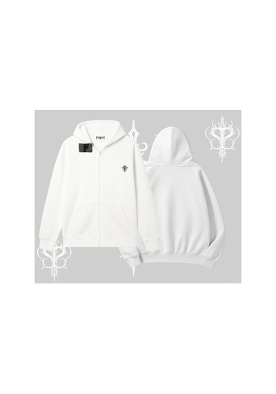 Tarzsokak Beyaz Hırka Sweatshirt Özel Logolu