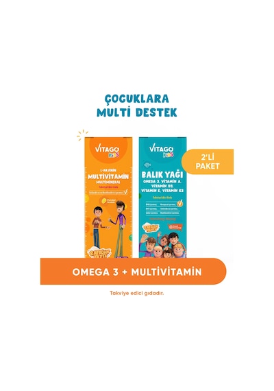 Vitago Kids Balık Yağı 150 ML + Multivitamin Şurup 150 ML