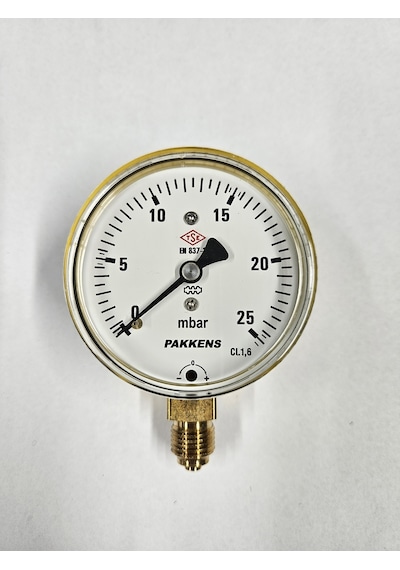 Pakkens Çap 63 Alttan 25 Mbar Diyaframlı Manometre
