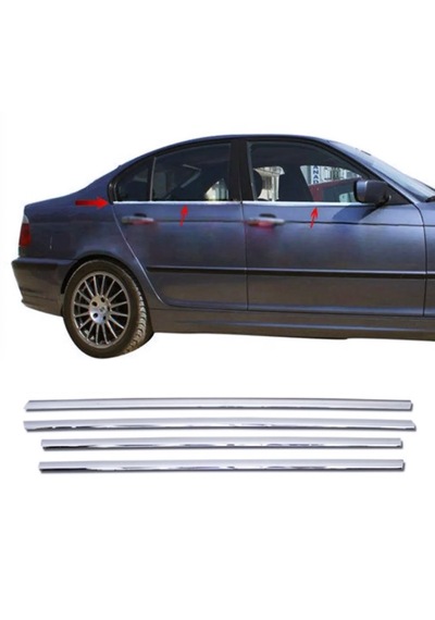 Bmw 3 Seri E46 Krom Cam Çıta 4 Prç P.çelik 1998-2005 Arası