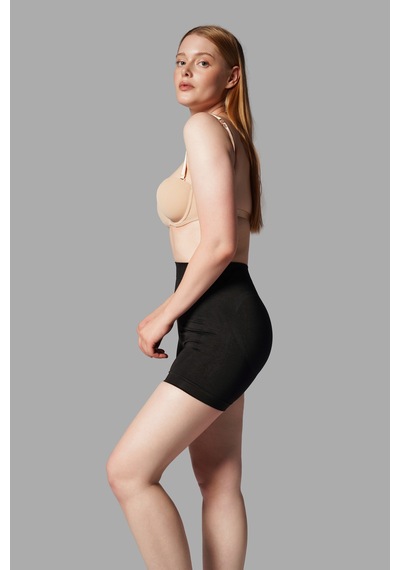 Fit Women Push Up Seamless Dikişsiz Popo Kısa Paçalı Korse 2064 Siyah