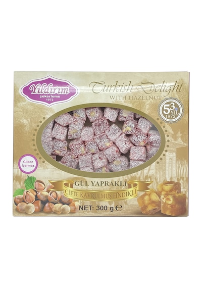 Yıldırım Şekerleme 300 Gr. Duble Fındıklı Gül Lokumu