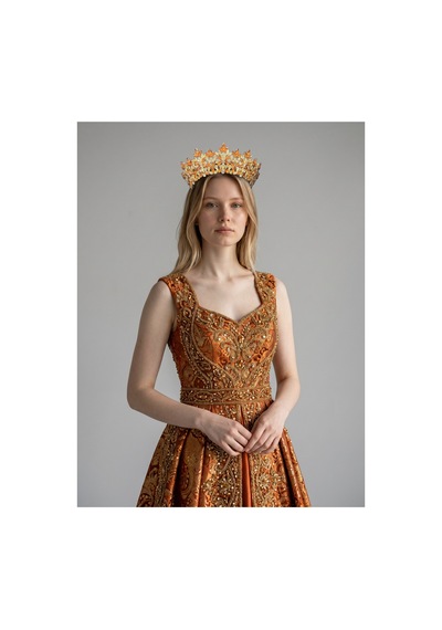 Golden Night Crown-gelin,kına,nişan,söz,after,bride,party Taç Turuncu - 889679471 Turuncu