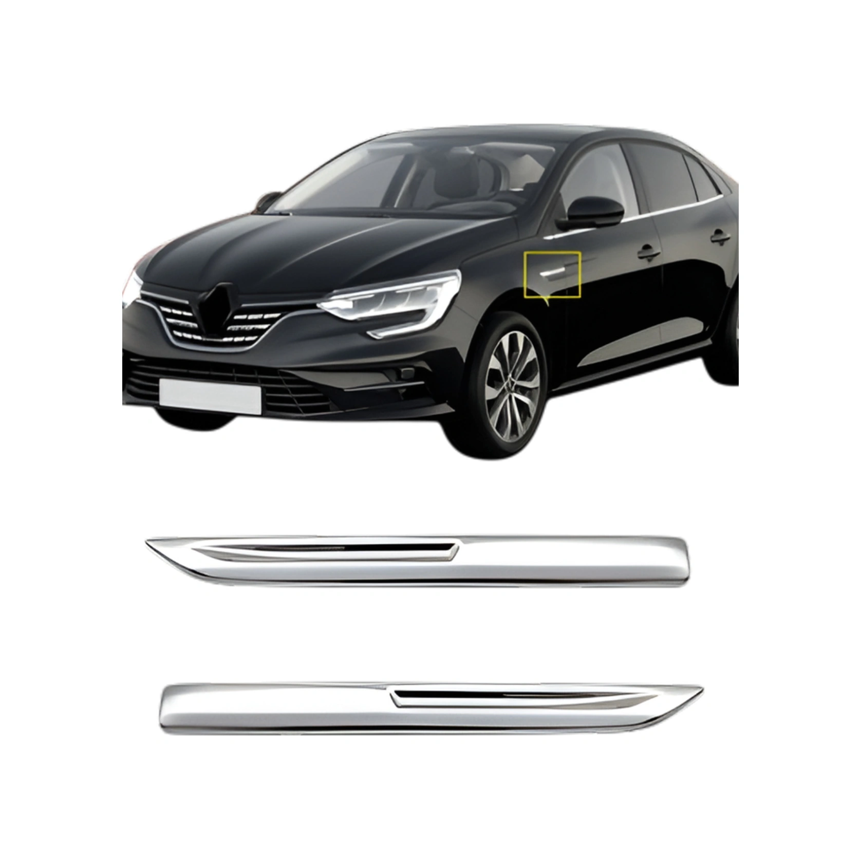 Renault Megane 4 2016-2020 Çamurluk Kromu 2pcs Paslanmaz Çelik A+