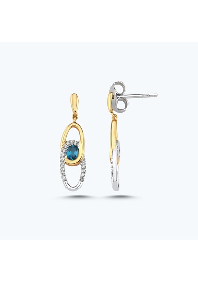 Altınbaş Pırlanta London Blue Topaz Küpe An1328lbt Altın