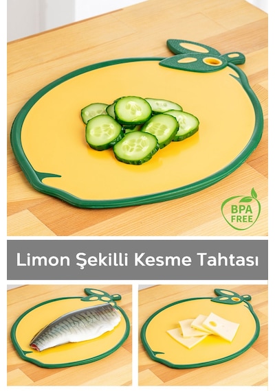 Meyve,sebze, Kesme Doğrama Tahtası,meyve Şekilli Kesme Tahtası ,esnek Kesim Tahtası-limon Motifli