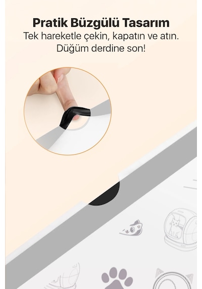 Atık Torbası - Akıllı Kedi Tuvaletleri İle Uyumlu Mösta Kokulu & Büzgülü Atık Torbası