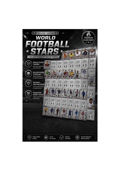 Cantex Tech Futbolcu Oyun Karti 55 Adet Sılver Series Pocket Esnek Kırılmaz Parlak Kart