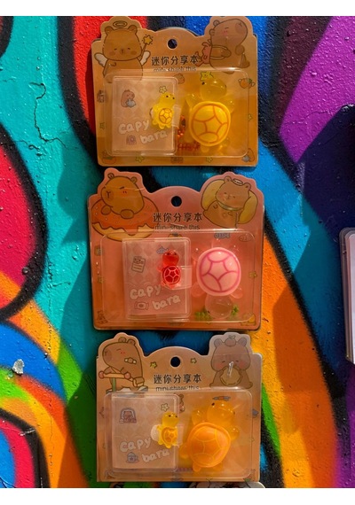 Mini Anahtarlıklı Not Defteri 5x4 Cm Ve Sevimli Kaplumbağa Figür 5x4 Cm - Sarı