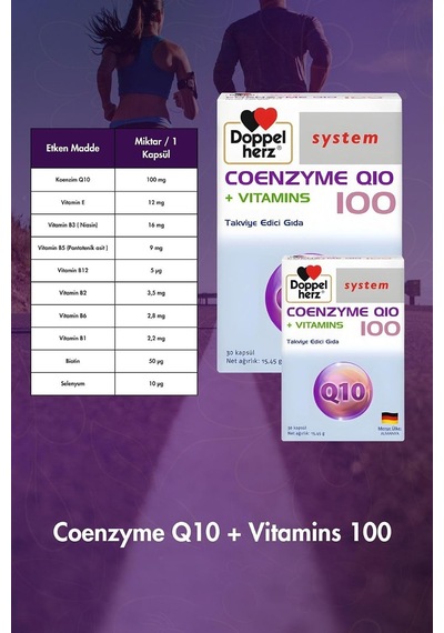 Doppel Herz Koenzim Q10 + Vitamins 100 Mg, 30 Kapsül