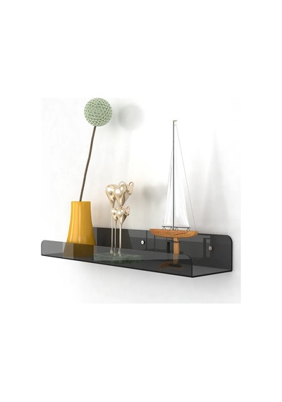 Pleksi Duvar Raf Füme, 40cm X 10cm Diğer