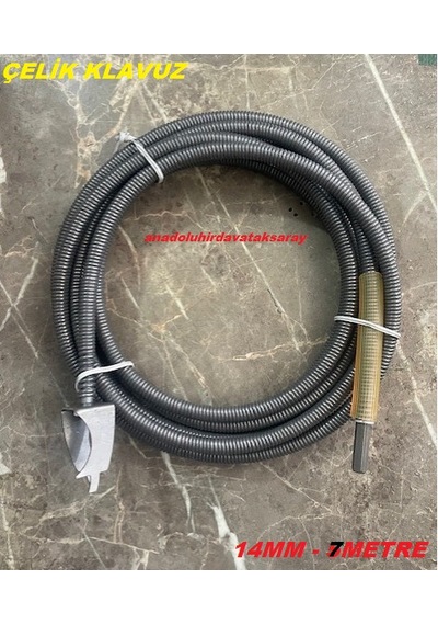 Dmr 14mm Çelik Lavabo Açma Teli Wc Gider Açma Teli Baca Temizleme Teli 7metre Matkap