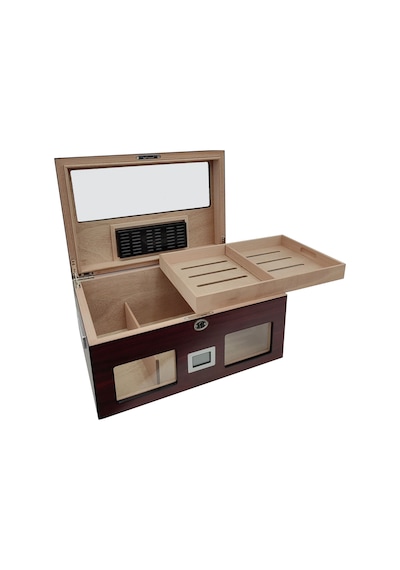 Falconetti Rc59kr Bordo 2 Katlı Camlı Dijital Humidor Puro Kutusu