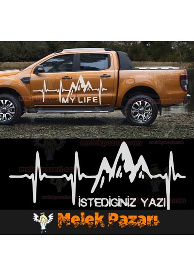 Nabız Atışı Dağ Istediğiniz Yazı Oto Sticker