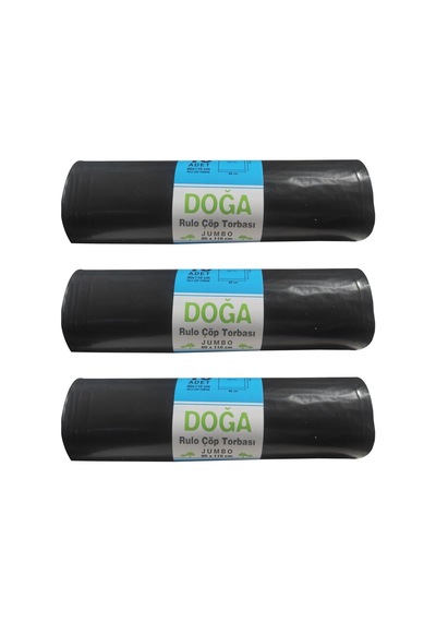 Ecoplast Battal Boy Çöp Torbası Poşeti - 400 Gr. - 90 Litre - 80 X 110 Cm / 10 Adetlik 3 Rulo