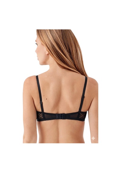 New Bra 7045-kadın Desteksiz B Cup Dantelli Sütyen Siyah