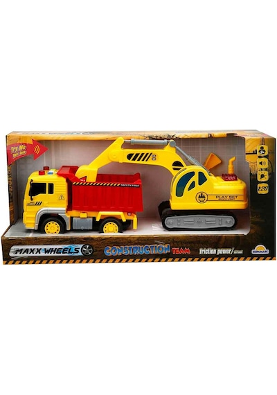 Sunman Oyuncak Maxx Wheels Sesli Ve Işıklı İnşaat Oyun Seti Sarı S3914199923n1