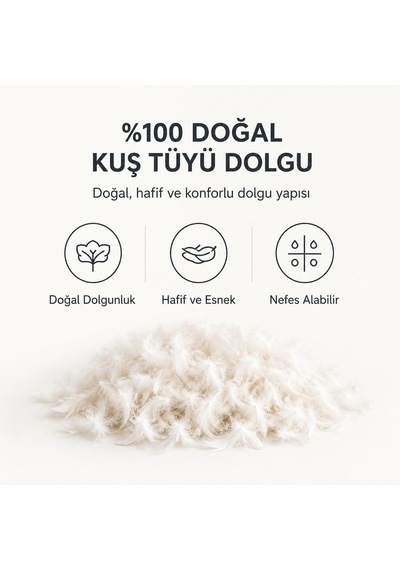 %100 Doğal Kaz Tüyü Kırlent İç Yastığı 50x50 Cm 900 Gr Dekoratif Kırlent Dolgusu Diğer
