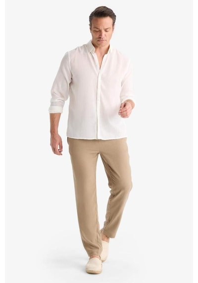 Defacto Relax Fit Kısa Paça Keten Görünümlü Pantolon E4790ax25aubn295 Kahve
