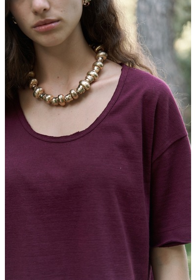 Bohemai Ripley Yarım Kol Bordo T-shirt Bordo