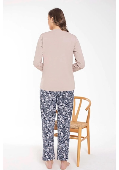 Senfoni Kadın Düğme Yaka Uzun Kol Pamuklu Pijama Takımı 6021 -1 Adet 001 Senfoni Kadın Düğme Yaka Uzun Kol Pamuklu Pijama Takımı 6021 -1 Adet 001
