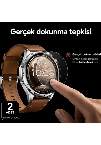 Honor Watch 6 İle Uyumlu Ekran Koruyucu Tpu, Tam Kaplayan Akıllı Saat Koruması 2 Adet, Çizilmeye Dayanıklı Şeffaf Koruma