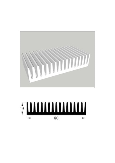Led Soğutucu Alüminyum Led Soğutucu Power Led Soğutucu 80x15 Mm